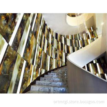 Interior Staircase Glass Panels / Decorative Glass Tile For